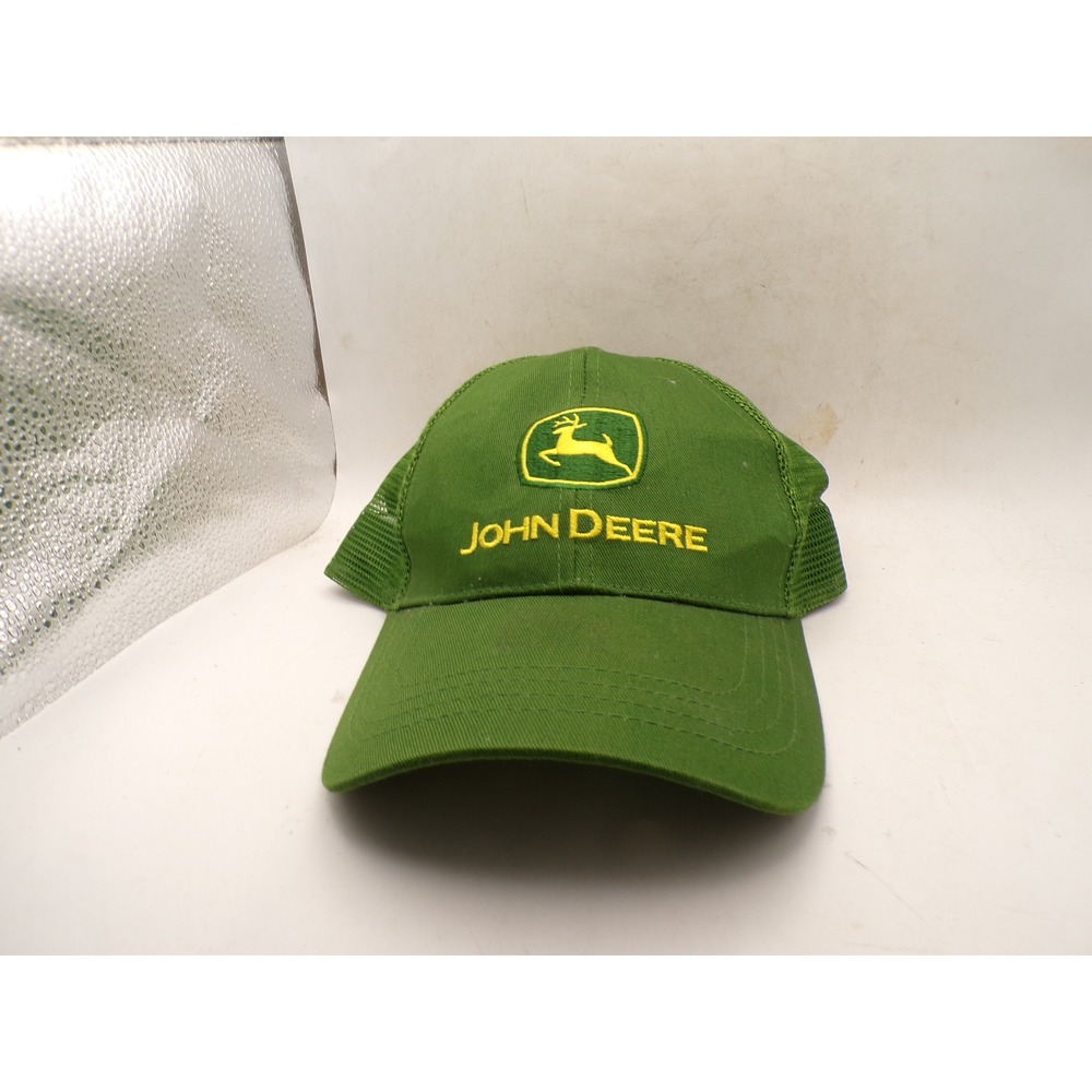 John Deere Green Mesh Back Trucker Hat Adjustable Snapback Logo Cap RN114640
